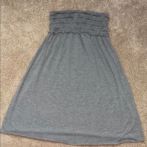 Gray strapless swim cover up